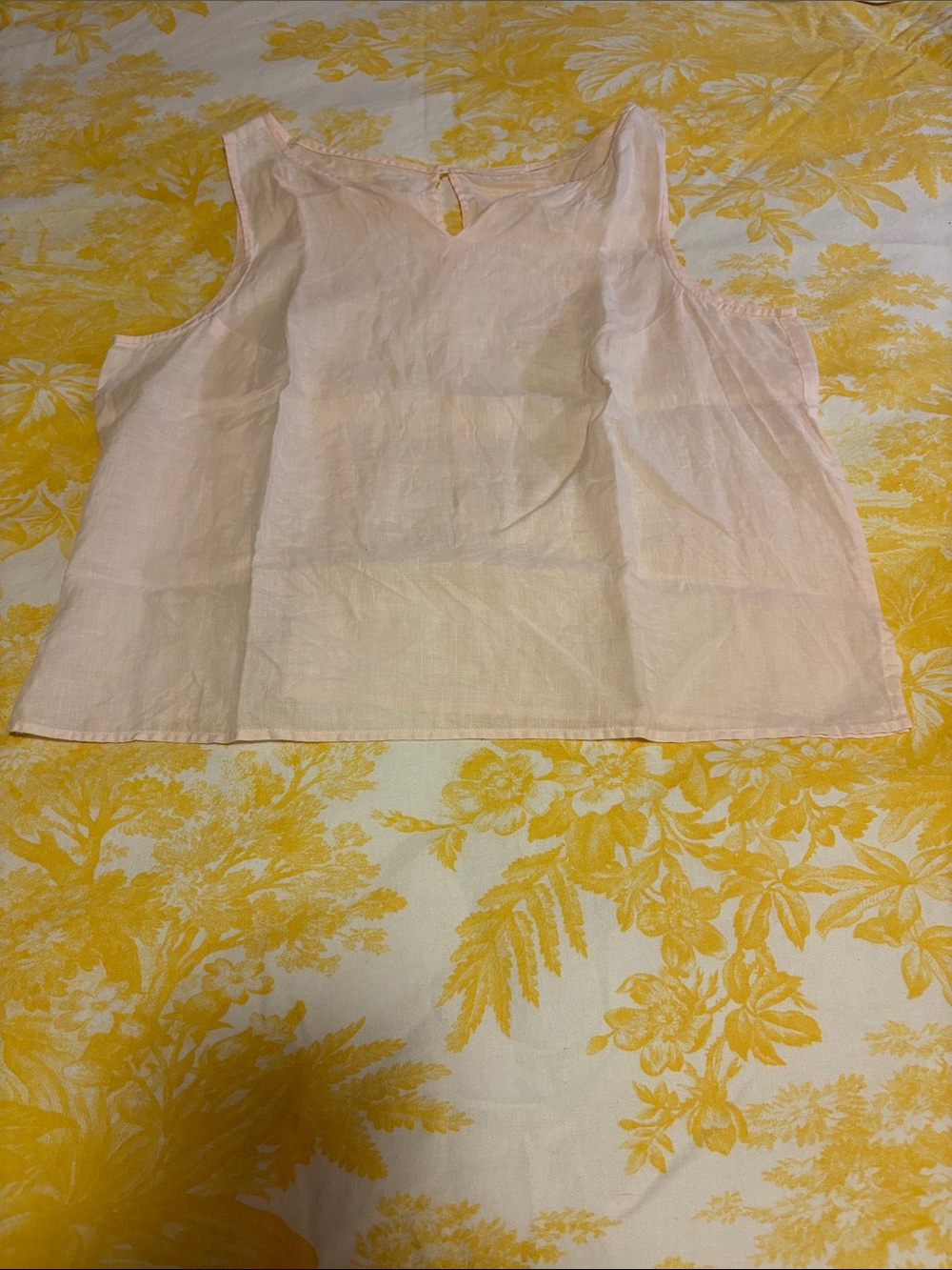 Light Pink Sleeveless Linen Tank Top